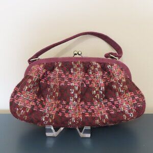 Vera Bradley Kisslock Annie Plaid Tartan Tweed Boucle Purse